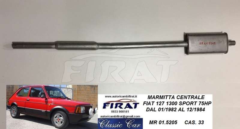 MARMITTA FIAT 127 1300 SPORT 75HP 82 - 84 CENTR. (01.5205)